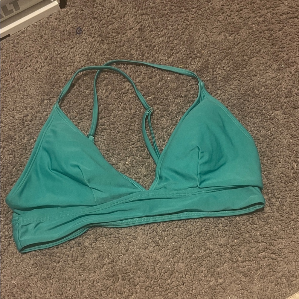 Teal Triangle Bikini Top